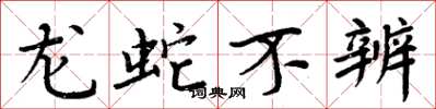 周炳元龙蛇不辨楷书怎么写