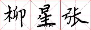 周炳元柳星张楷书怎么写