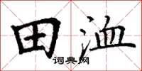 丁谦田洫楷书怎么写