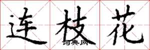 丁谦连枝花楷书怎么写
