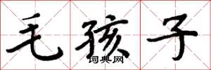 周炳元毛孩子楷书怎么写