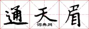 周炳元通天眉楷书怎么写
