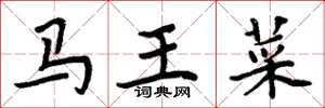 周炳元马王菜楷书怎么写
