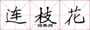 袁强连枝花楷书怎么写