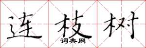 黄华生连枝树楷书怎么写