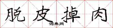 袁强脱皮掉肉楷书怎么写