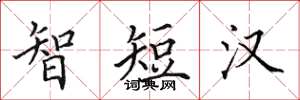 田英章智短汉楷书怎么写