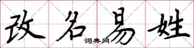 周炳元改名易姓楷书怎么写
