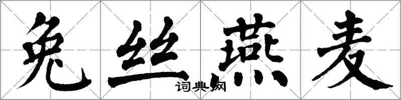 翁闿运兔丝燕麦楷书怎么写