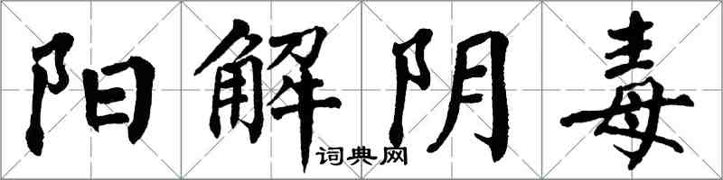 翁闿运阳解阴毒楷书怎么写