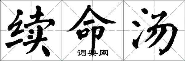 翁闿运续命汤楷书怎么写