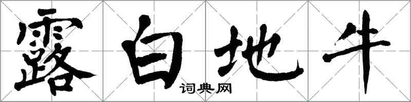 翁闿运露白地牛楷书怎么写