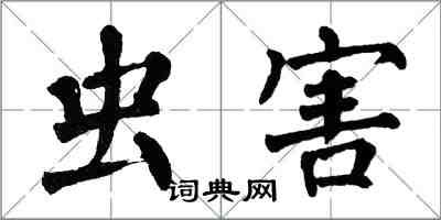 翁闿运虫害楷书怎么写