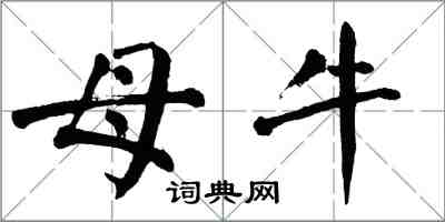 翁闿运母牛楷书怎么写