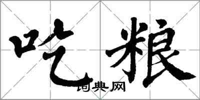 翁闿运吃粮楷书怎么写