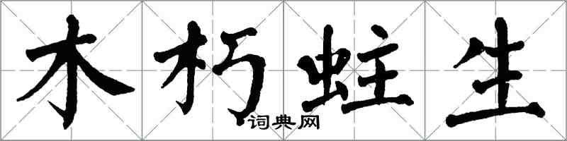 翁闿运木朽蛀生楷书怎么写