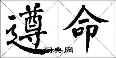 翁闿运遵命楷书怎么写