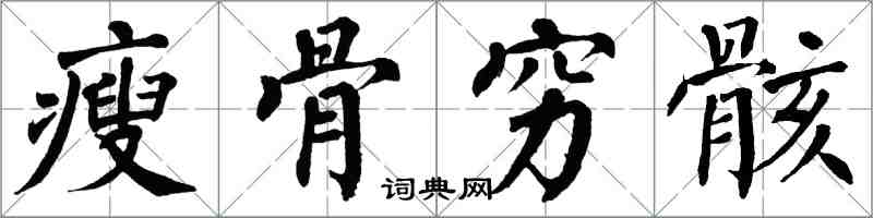 翁闿运瘦骨穷骸楷书怎么写