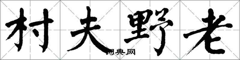 翁闿运村夫野老楷书怎么写