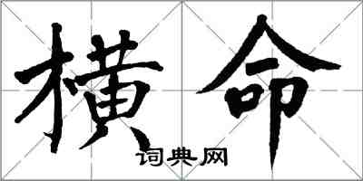 翁闿运横命楷书怎么写