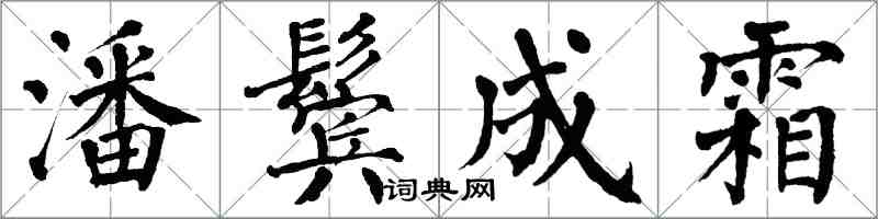 翁闿运潘鬓成霜楷书怎么写