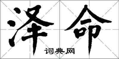 翁闿运泽命楷书怎么写