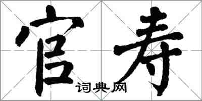 翁闿运官寿楷书怎么写