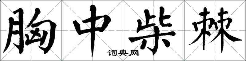 翁闿运胸中柴棘楷书怎么写