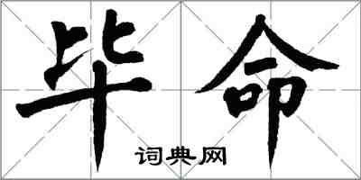 翁闿运毕命楷书怎么写