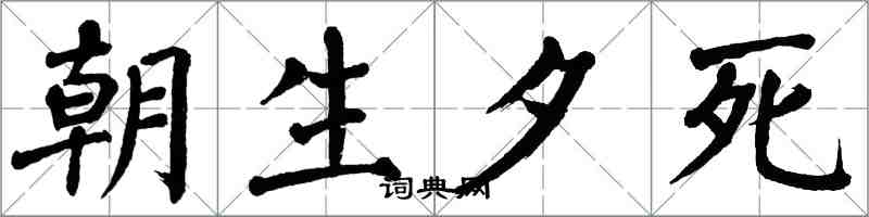 翁闿运朝生夕死楷书怎么写