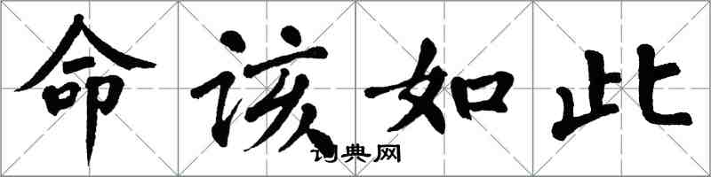 翁闿运命该如此楷书怎么写