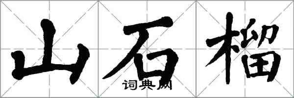 翁闿运山石榴楷书怎么写