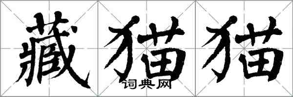 翁闿运藏猫猫楷书怎么写