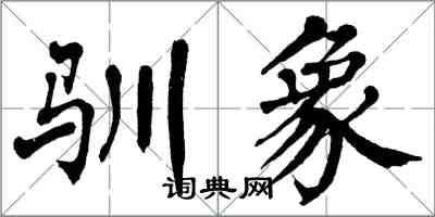 翁闿运驯象楷书怎么写