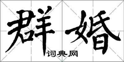 翁闿运群婚楷书怎么写