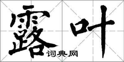 翁闿运露叶楷书怎么写