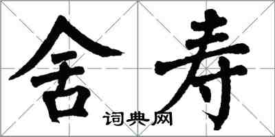 翁闿运舍寿楷书怎么写