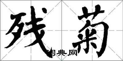 翁闿运残菊楷书怎么写