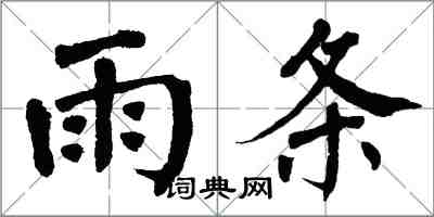 翁闿运雨条楷书怎么写