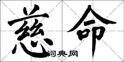 翁闿运慈命楷书怎么写