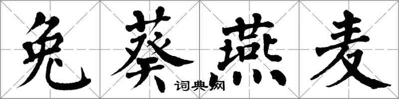 翁闿运兔葵燕麦楷书怎么写