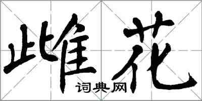 翁闿运雌花楷书怎么写