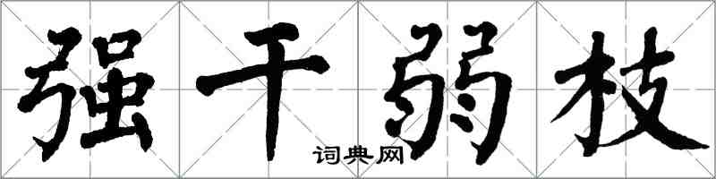 翁闿运强干弱枝楷书怎么写