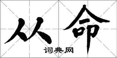 翁闿运从命楷书怎么写