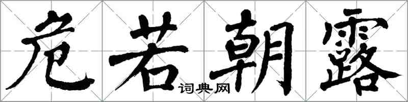 翁闿运危若朝露楷书怎么写