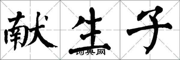 翁闿运献生子楷书怎么写