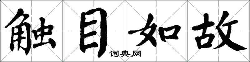 翁闿运触目如故楷书怎么写