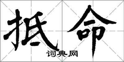 翁闿运抵命楷书怎么写