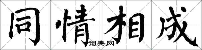 翁闿运同情相成楷书怎么写