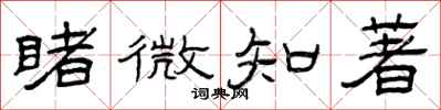 曾庆福睹微知著隶书怎么写
